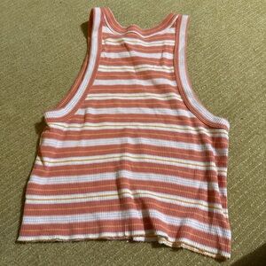 Striped Sleeveless Top - Pink and White
